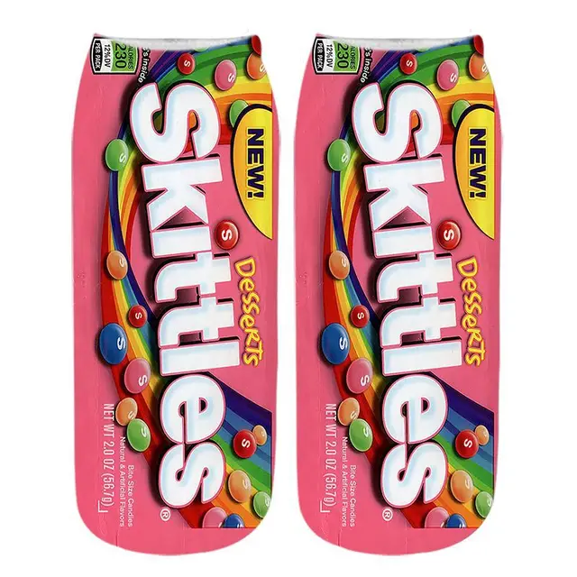 New Summer Fashion 3D Printing Socks Cute Art Creative Food Chips Ankle Socks Harajuku Funny Happy Sock HK23015-34