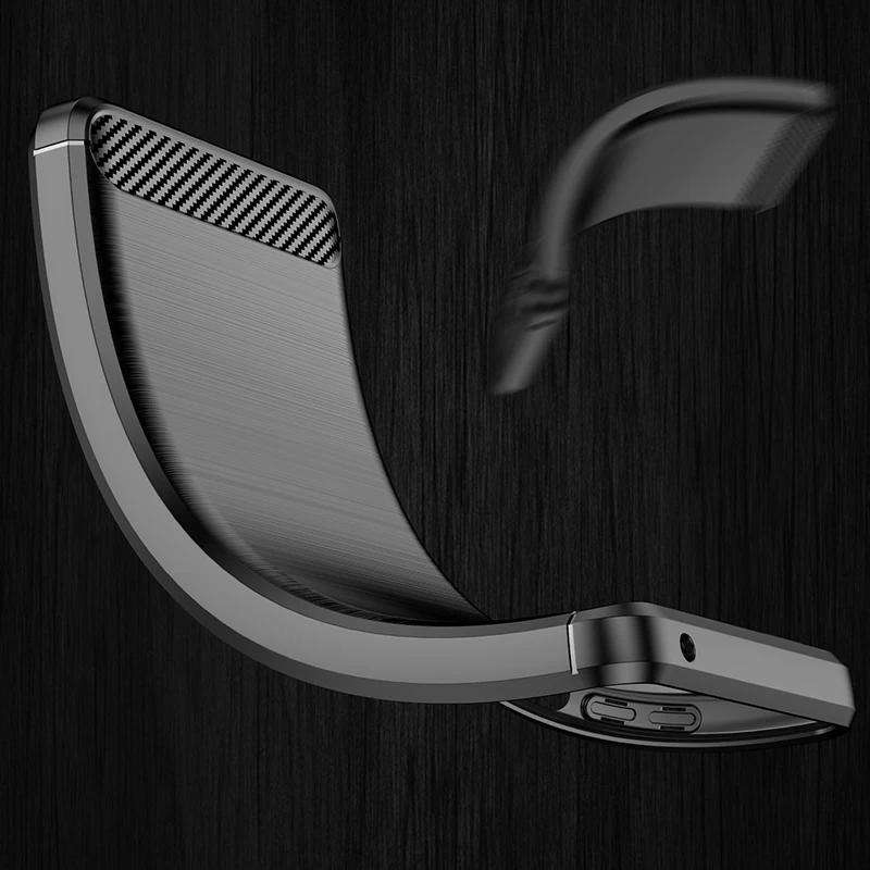 Carbon Fiber Soft Silicone Matte Back Phone Case