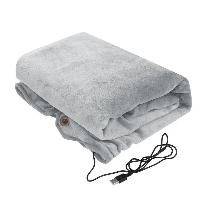 

USB Electric Heating Blanket Heated Warm Shawl 3 Gear Adjust Flannel Throw Blanket Winter Heats Up Quickly Heated Cape Pad