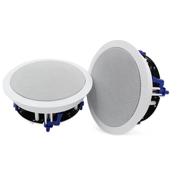 Herdio Passive Ceiling Speakers 6.5‘’ 320W 2-Way Round Flush Mount Speakers Perfect For Home Theater Living Room Bathroom Pair 1