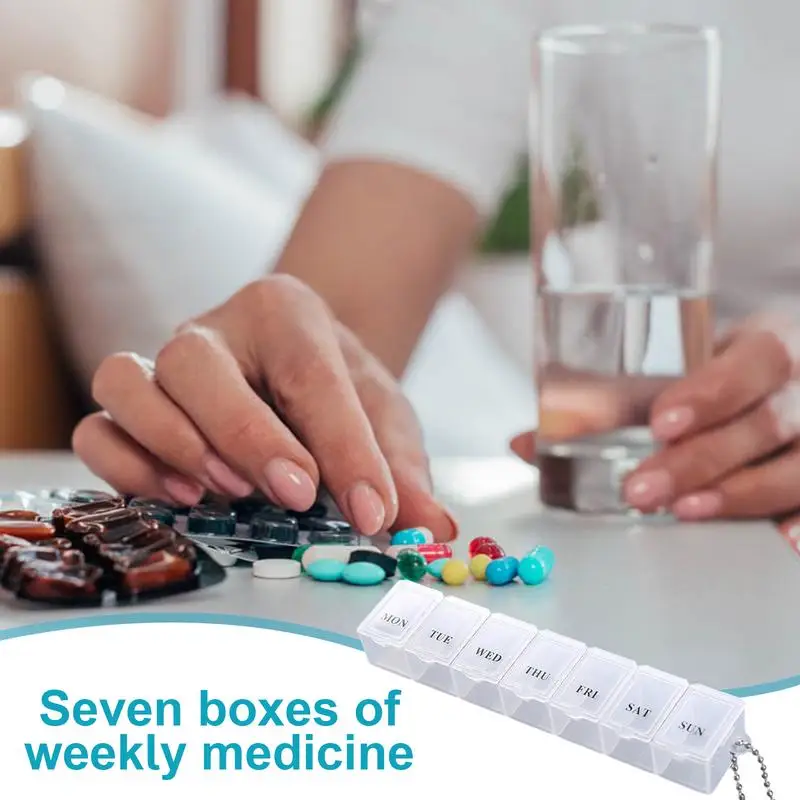 Pill Box Clear Travel Pill Organizer Dust Proof Pill Organizer Mini Pill Sorter Stylish Medicine Organizer 7 Cells Pill Boxes
