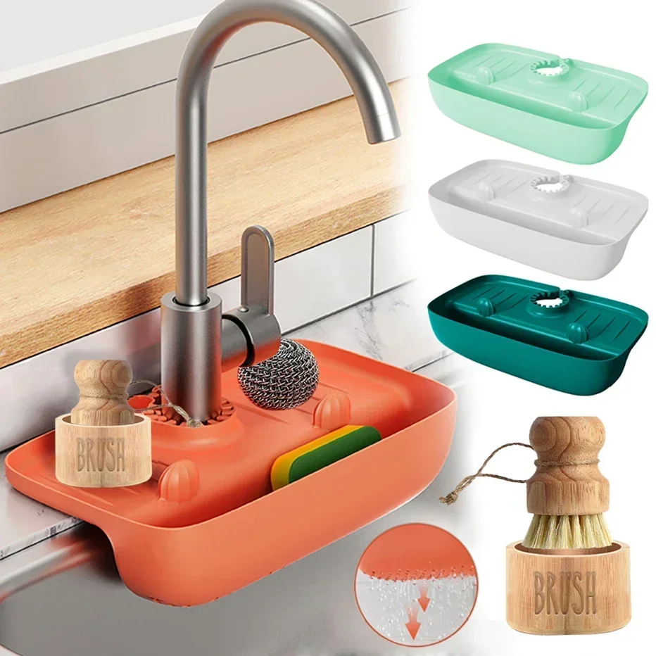 

Sink Splash For Sponge Silicone Faucet Foldable Rack Drain Protector Mat Mat Sink Catcher Bathroom Kitchen Faucet Mat Countertop