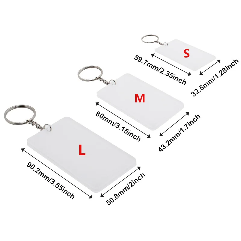 30pcs 승화 아크릴 사진 프레임 열쇠 고리 블랭크, 직사각형 모양 승화 열쇠 ..