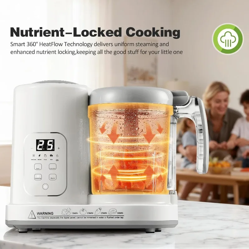 Baby Food Maker Steamer Blender 4 in 1 Auto Steam Blend and Puree Maker Self-Clean for Healthy Baby Toddler Meal Prep BPA-Free 5