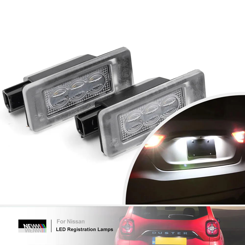 Led License Plate Lights For Nissan Qashqai MK3 J12 2021 2022 Serena MK5 C27 2016-up For Dacia Duster 2 2018-up Auto Tail Lamps