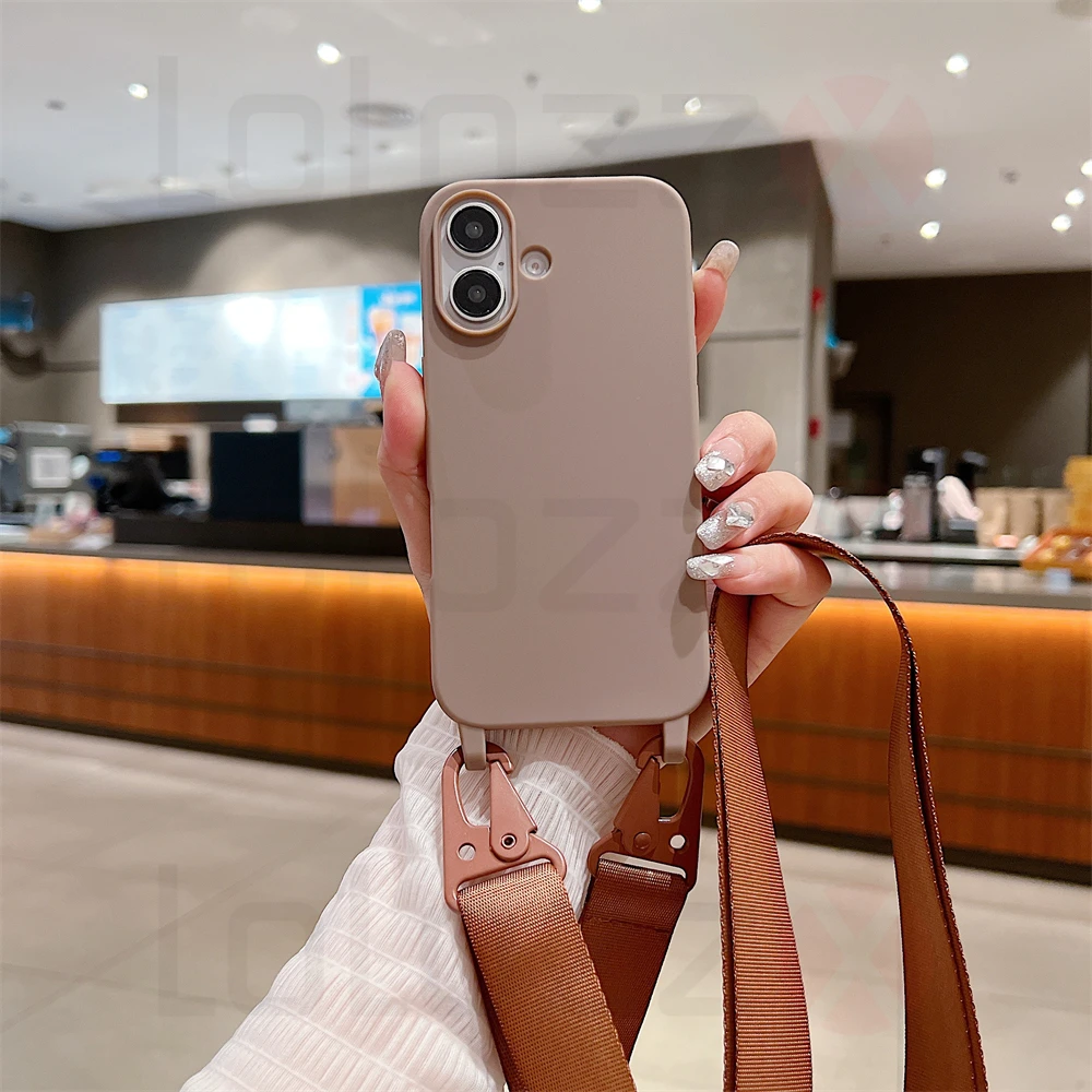 Luxury Crossbody Necklace Cord Strap Case For iPhone 16 15 14 12 11 13 Pro Max XR X XS 7 8 Plus Soft Shockproof Protection Cover_voghion.com