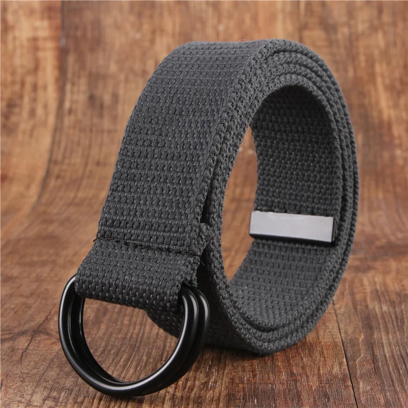 17colors vitality Canvas belt for men/women Alloy Double ring buckle Non-porous Design Korean simplicity waist belt for jean ranger belt Belts