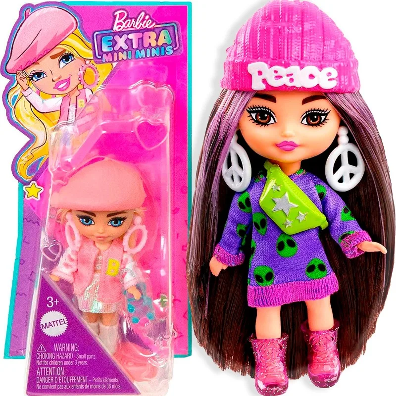 Barbie Doll Extra Mini Minis Dolls for Girls con accessori Stand