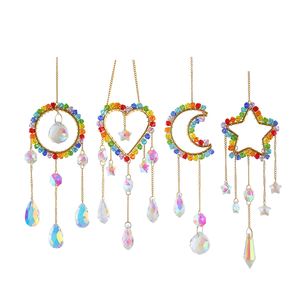 Colorful Beads Crystal Light Collection Pendant Window Accessories Crystal Pendant Crystal Wind Chimes Outdoor Garden Decoration
