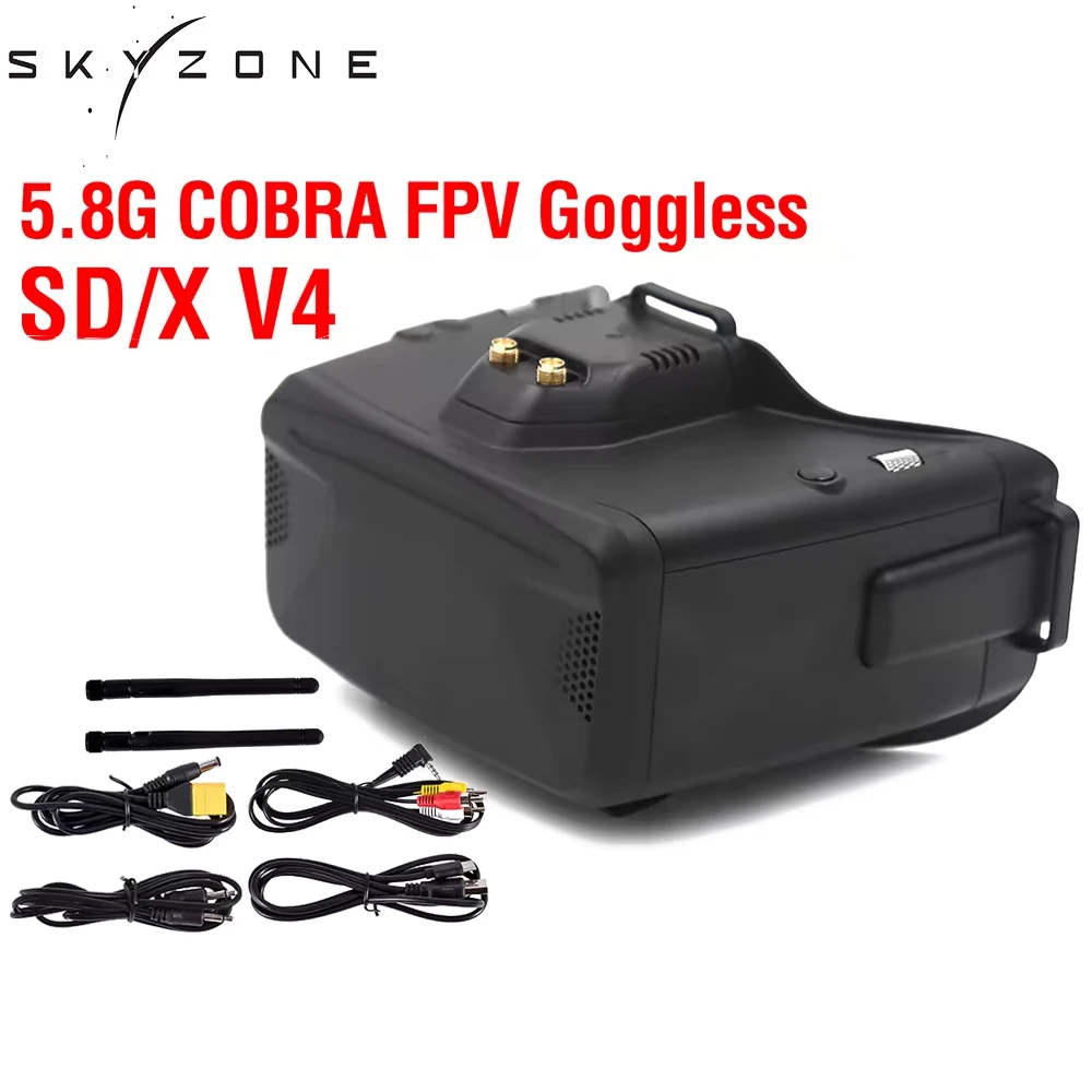 

Skyzone Cobra X CobraX V4 FPV Goggles 5.8Ghz 48CH Steadyview FPV Receiver 1280x720 LCD With DVR For RC Airplane FPV Racing Drone