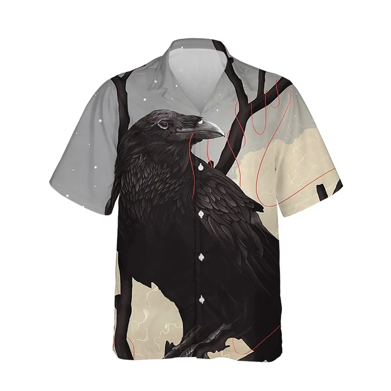 thumbnail image 1 of Camisetas con estampado de cuervos en 3D para hombre, camisetas de gran tamaño con gráfico de pájaro cuervo y animal, camisetas casuales de manga corta para hombre y mujer, 1 of 5