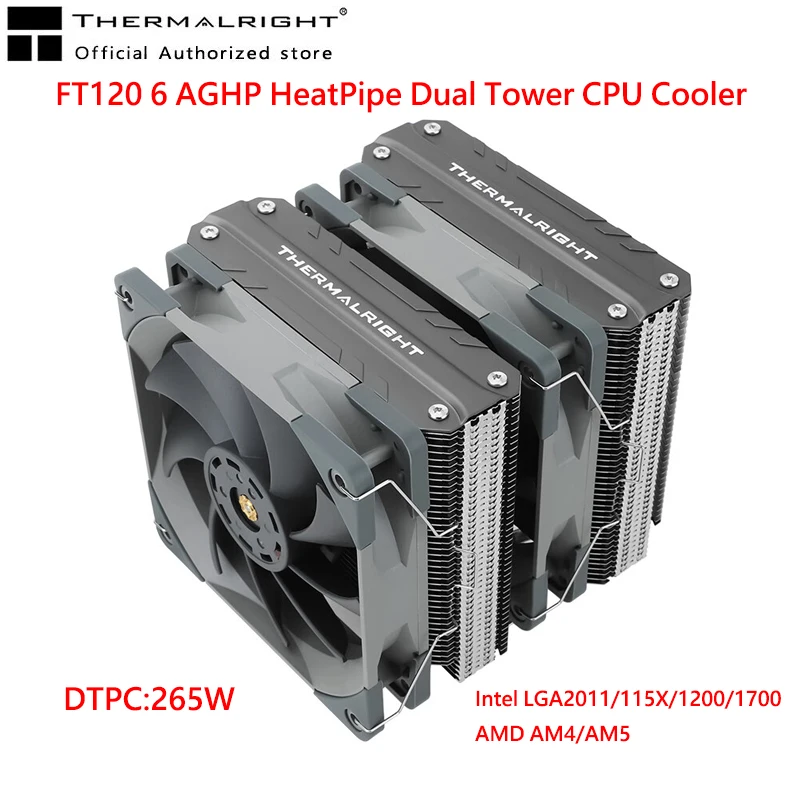 Thermalright Tr-Ft120 Cpu Cooler Air Cooler 6 Tubi Di Calore Radiatore A Doppia Torre Per Lga1700 115X 1200 2011 2066 Amd Am4 Am5