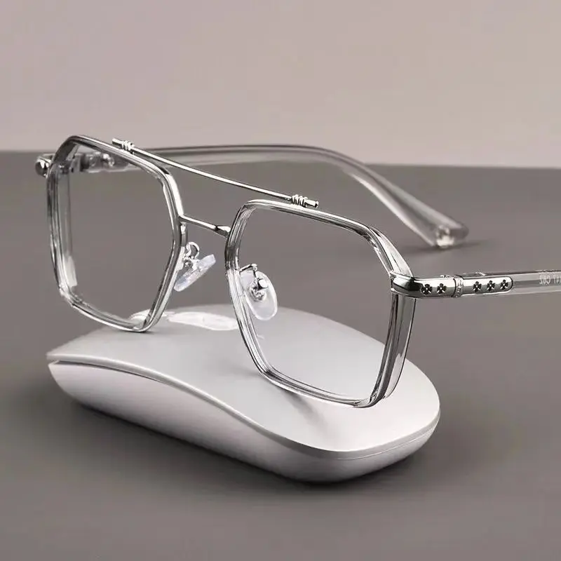 

Myopia Glasses Men's Trend Domineering Flat Glasses No Degree Anti-blue Light Radiation Student Glasses Goggles