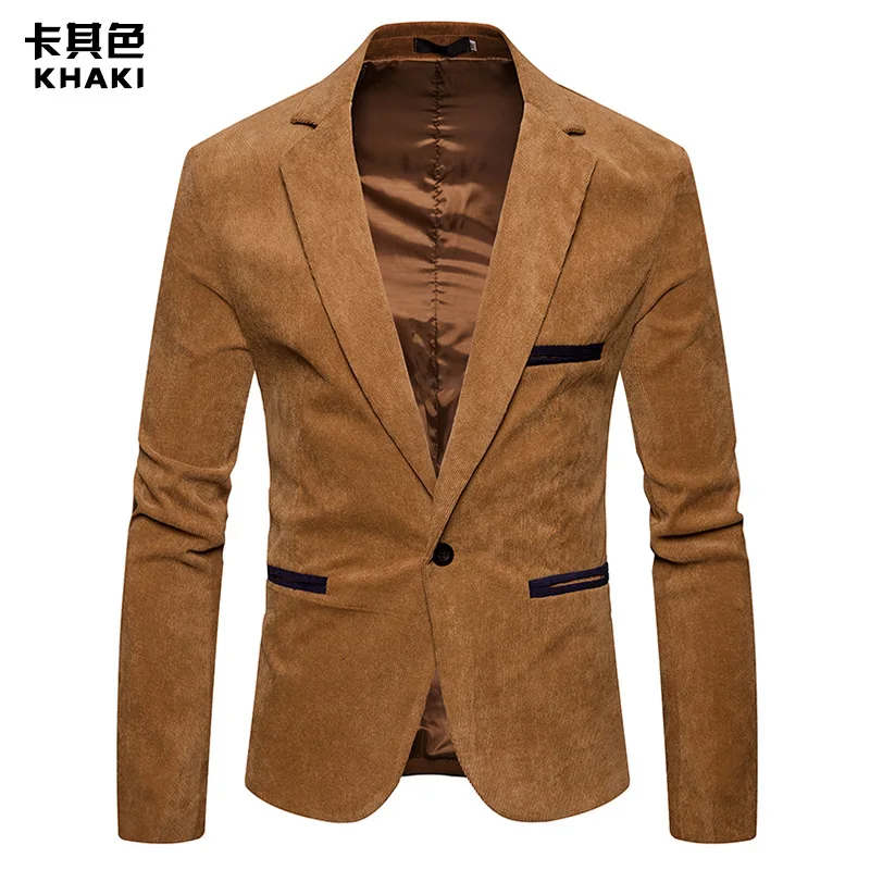 

Men's Corduroy Blazers Casual Small Suit Jacket