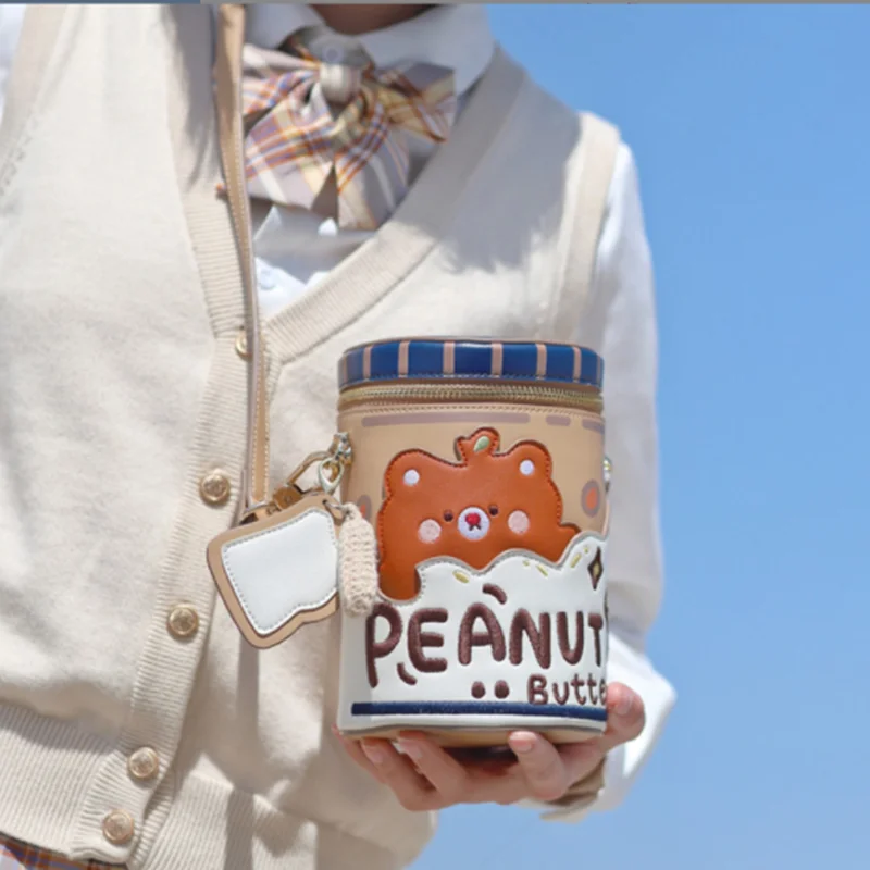 

Милая сумка-мешок с арахисовым маслом, женские дизайнерские кошельки и сумочки, Милая женская сумка на плечо, шикарная Сумка-тоут через плечо из искусственной кожи