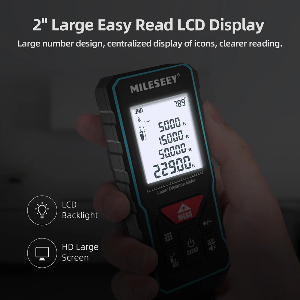 MILESEEY Laser Tape Measure X6 40m 60m 100m