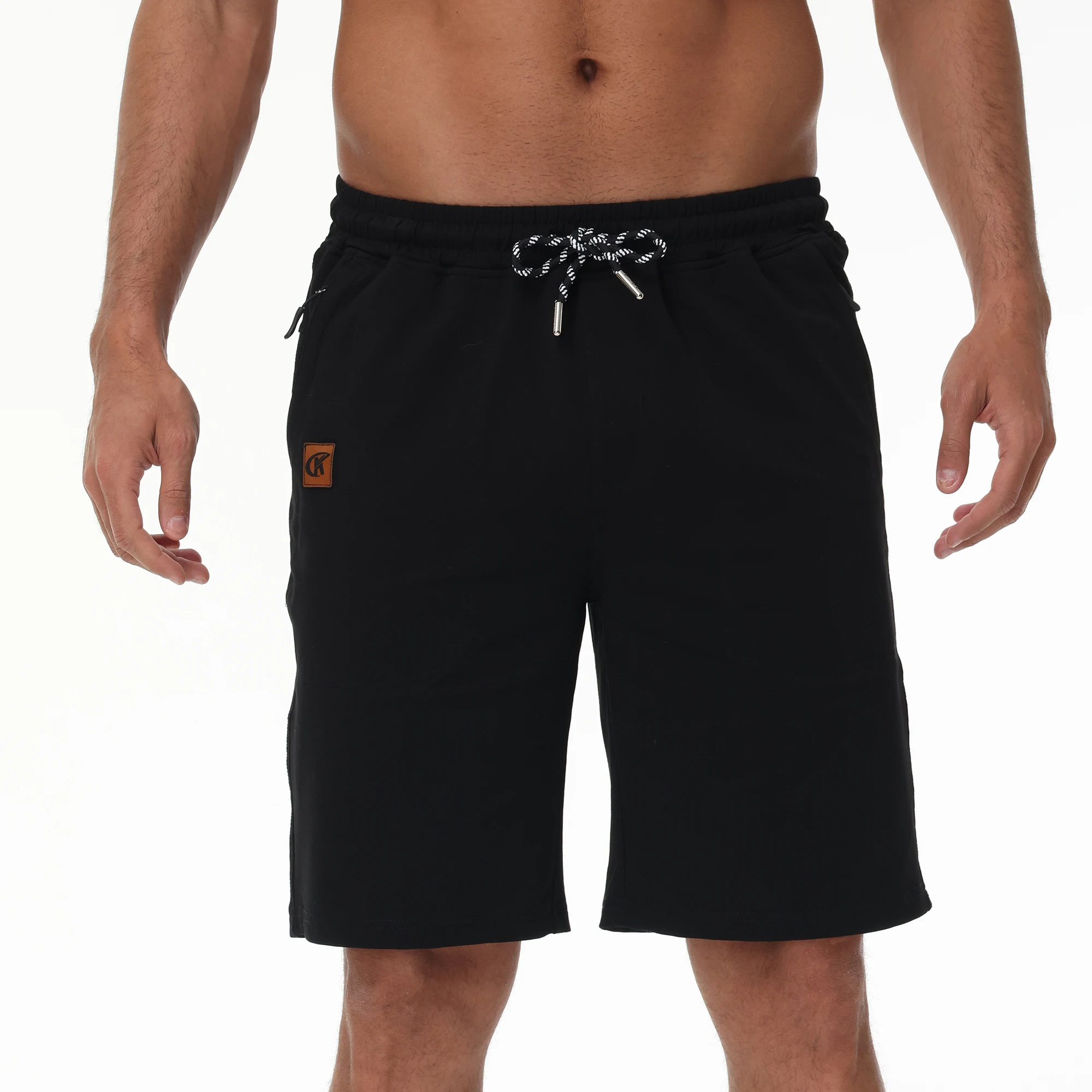 Summer Man Plus Size Shorts Baggy Cotton Stretch Sweatshorts, Hip Hop Jogging Pant 9" Inseam Zipper Pockets Sport Shorts for Men 6