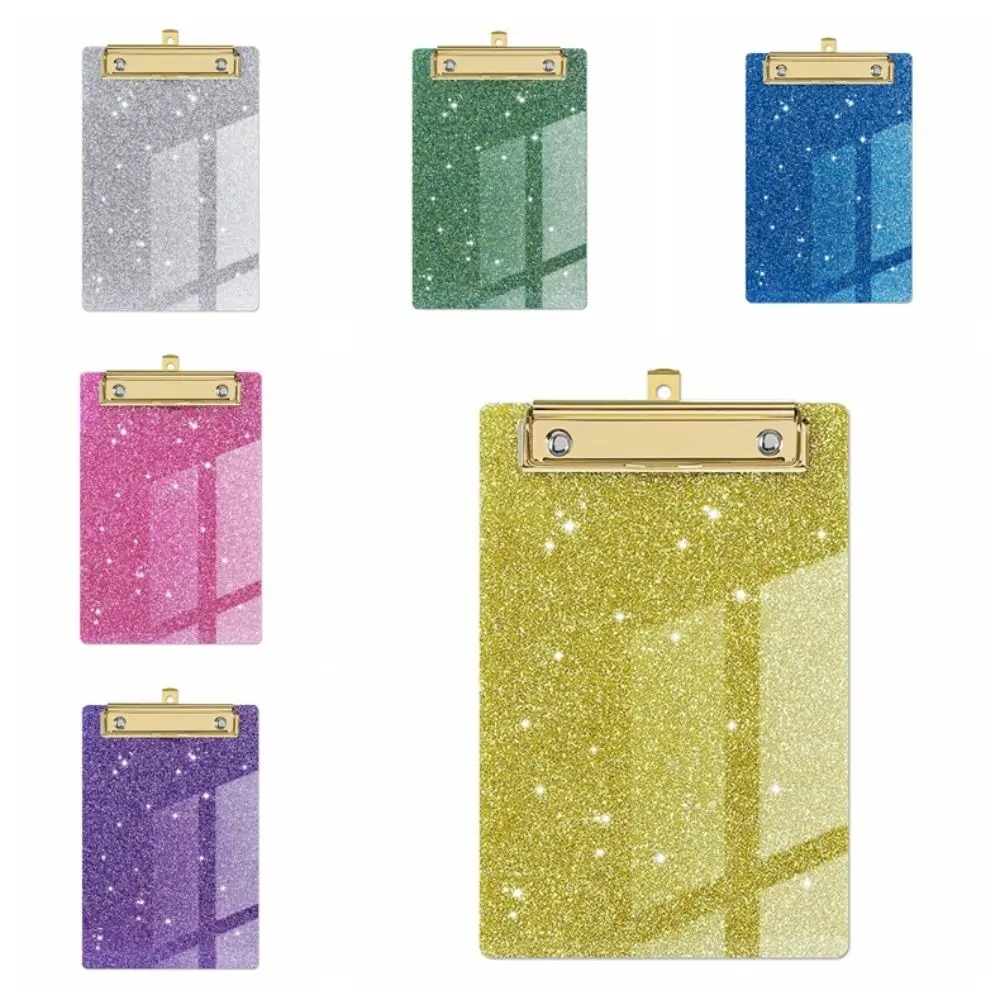 Paper Organizer Glitter Writing Clipboard With Low Profile Gold Clip Tablet Flash Memo Menu Folder
