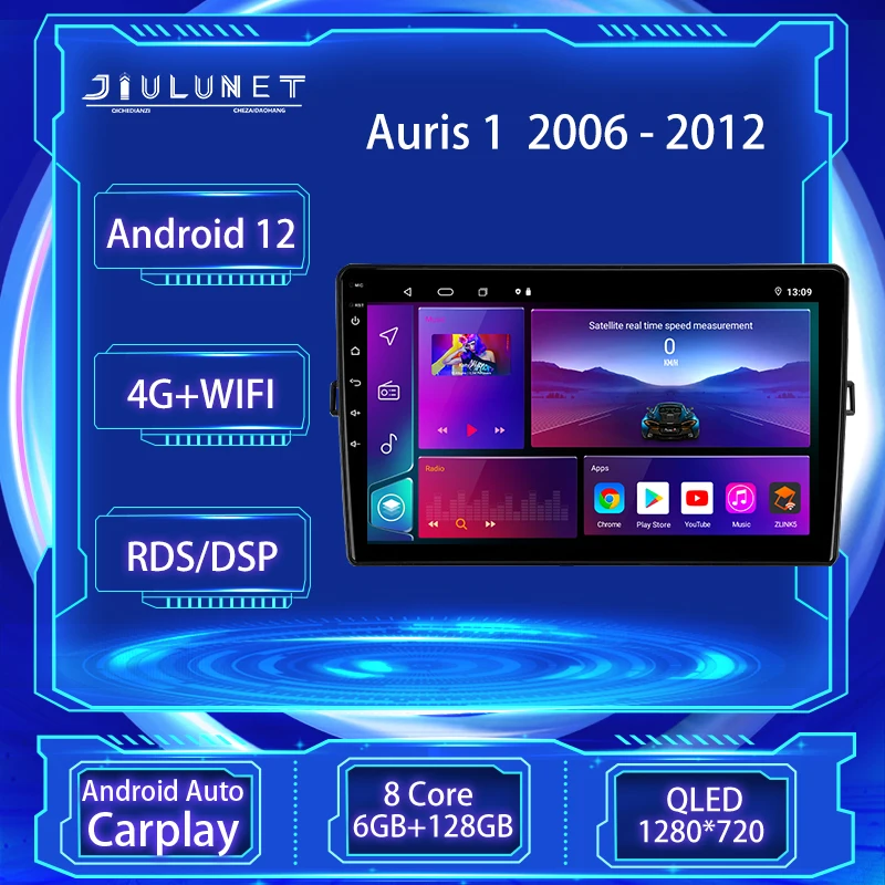 

JIULUNET 8-ядерный автомобильный радиоприемник Android 12 для Toyota Auris 1 E150 2006 - 2012 мультимедийный плеер навигация Carplay Авто 2 Din