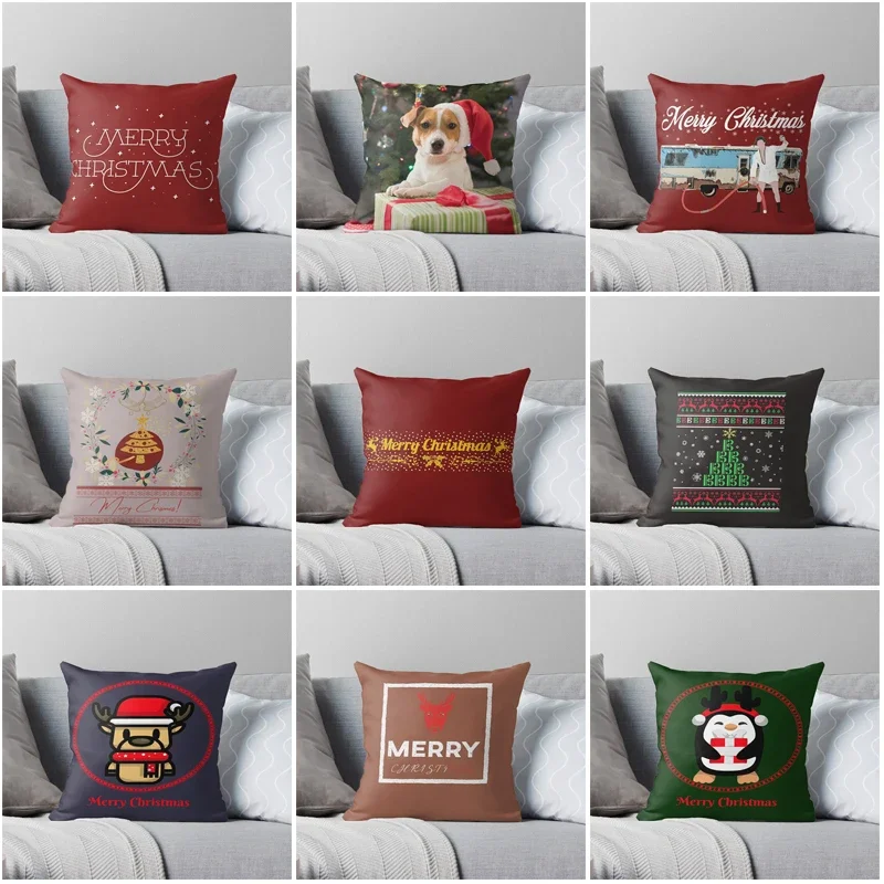 

Merry Christmas Decorative Home pillow case Cushion covers autumn 45X45cm nordic Modern Living Room sofa cushion cover 50*50cm
