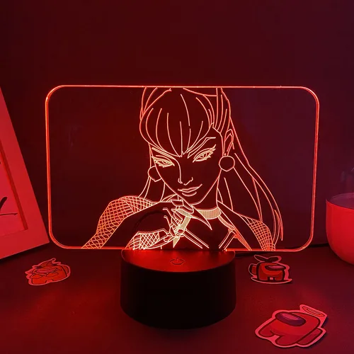 게임 리그 오브 레전드 에블린 KDA 3D LED 네온 야간 조명, 침실 테이블 장식 게임, LOL 에블린 용암 램프, 친구 아이 선물 3