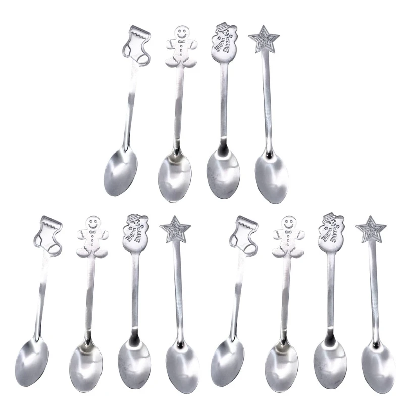 

Set of 12 Stainless Steel Tea Soup Sugar Dessert Spoons Christmas Gift Tableware