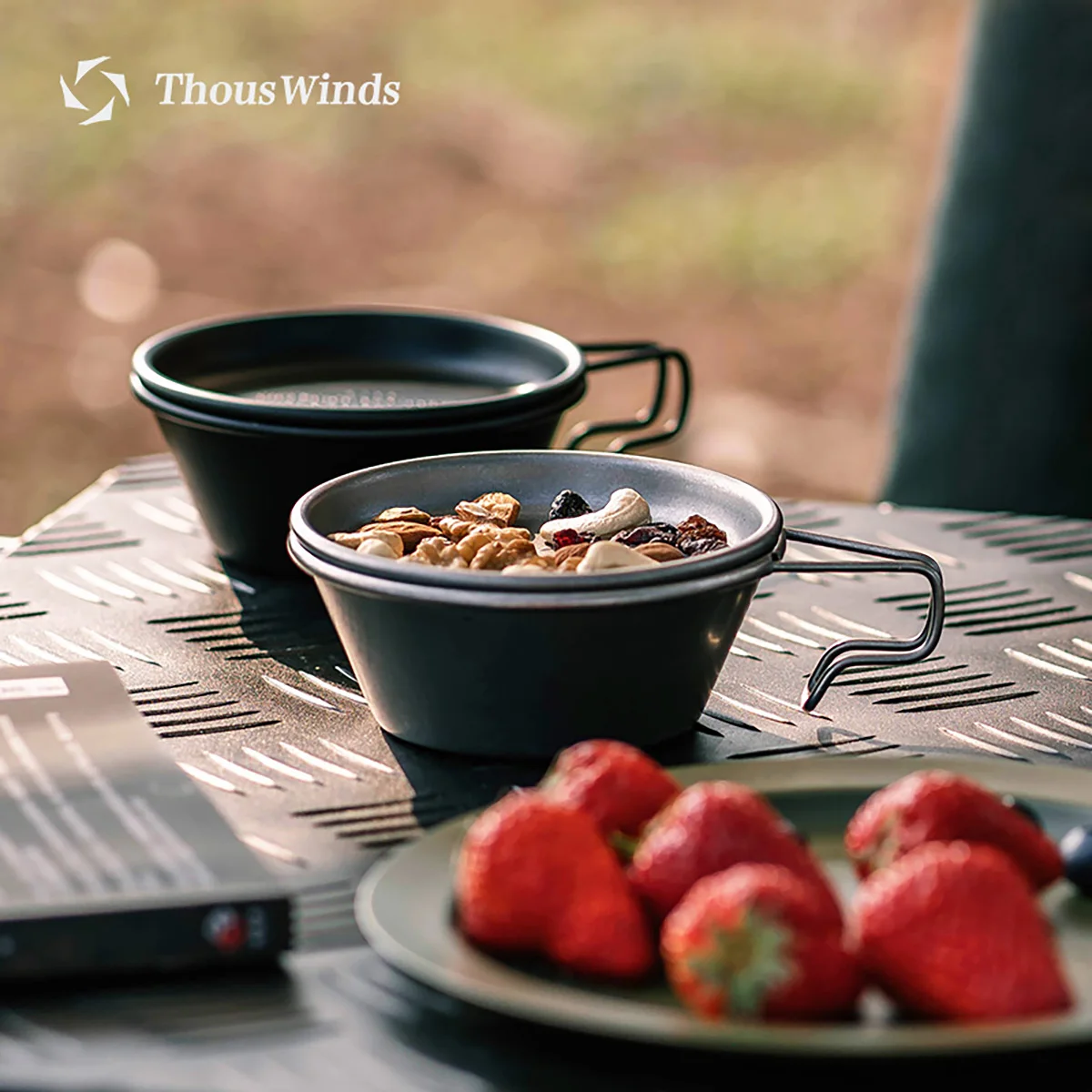 Thous Winds 휴대용 캠핑 요리, 레트로 야외 식기, 스테인레스 스틸 쏘서, 피크닉 조리기구, 캠핑 용품