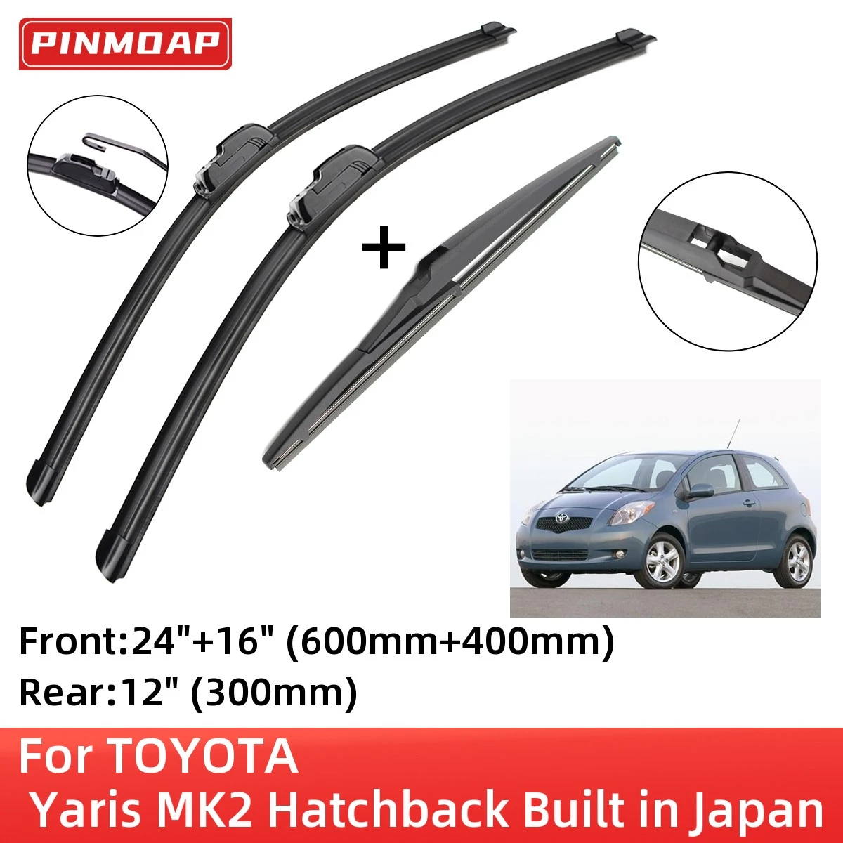 Escobillas de limpiaparabrisas delanteras y traseras para TOYOTA Yaris MK2 Hatchback integrado en 2006 2011, accesorios de corte J 2006 2007 2008| | - AliExpress