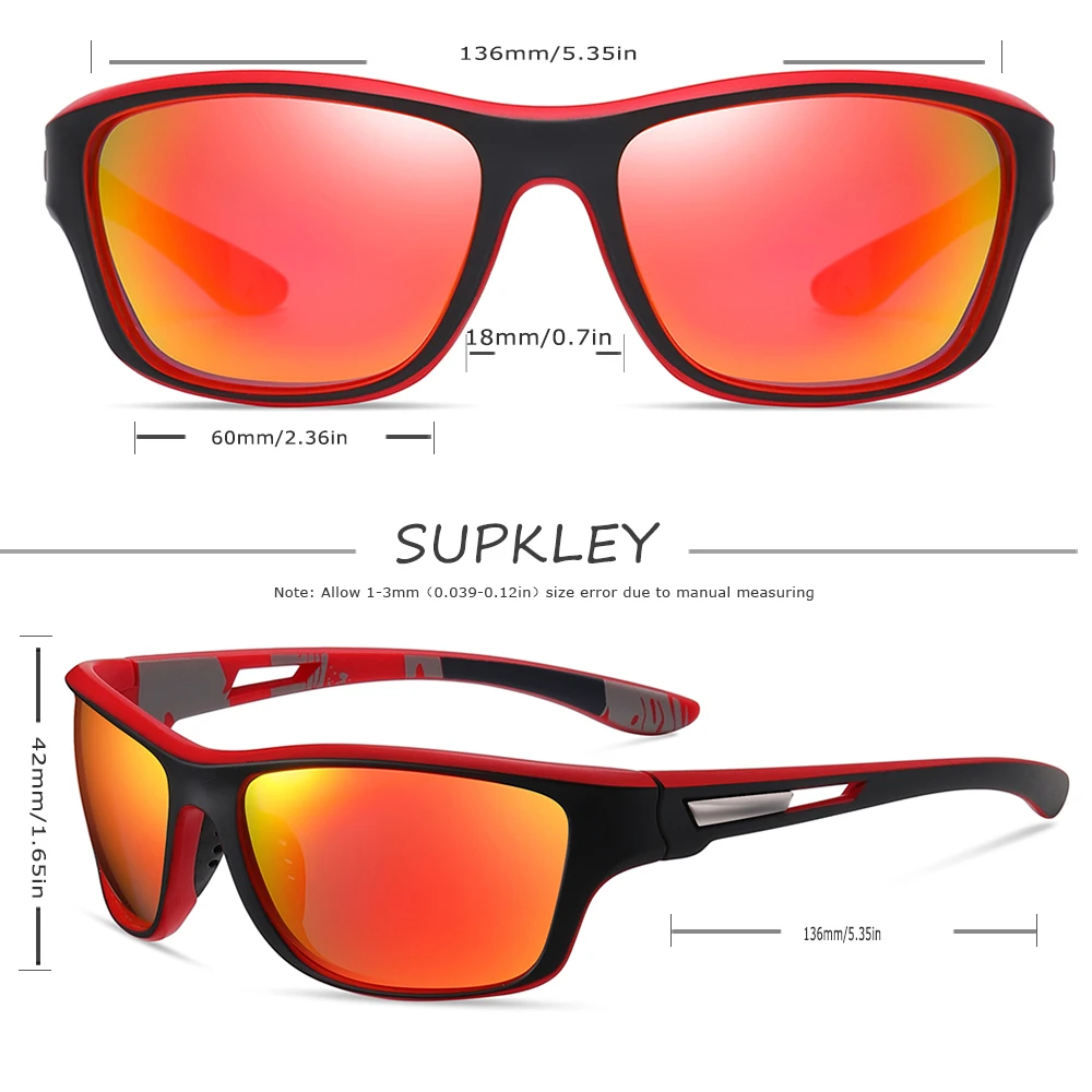 Supkley sport polarisierte sonnenbrille herren frauen bequemes ablage, fahren, wandern, sonnen glasse, reise brillen accessoire – Detail 1