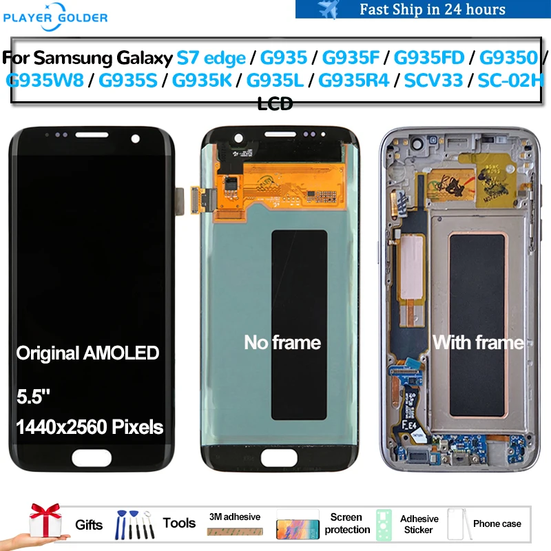 

Original AMOLED For Samsung Galaxy S7 edge G935 G935F G935FD Pantalla lcd Display Touch Panel Screen Digitizer Assembly Repair