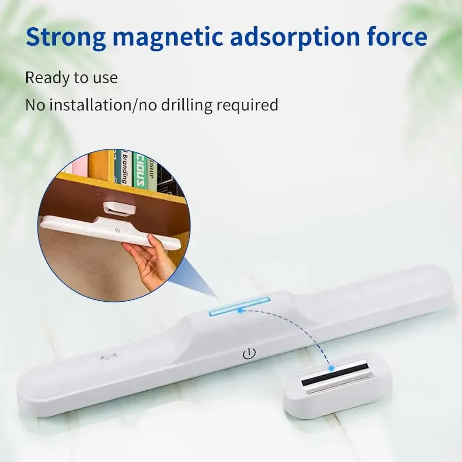 LED Magnetic Mirror Light Rechargeable Eye Protection Dimmable Hanging Touch Lights Reading Makeup Selfie Wardrobe Bathroom