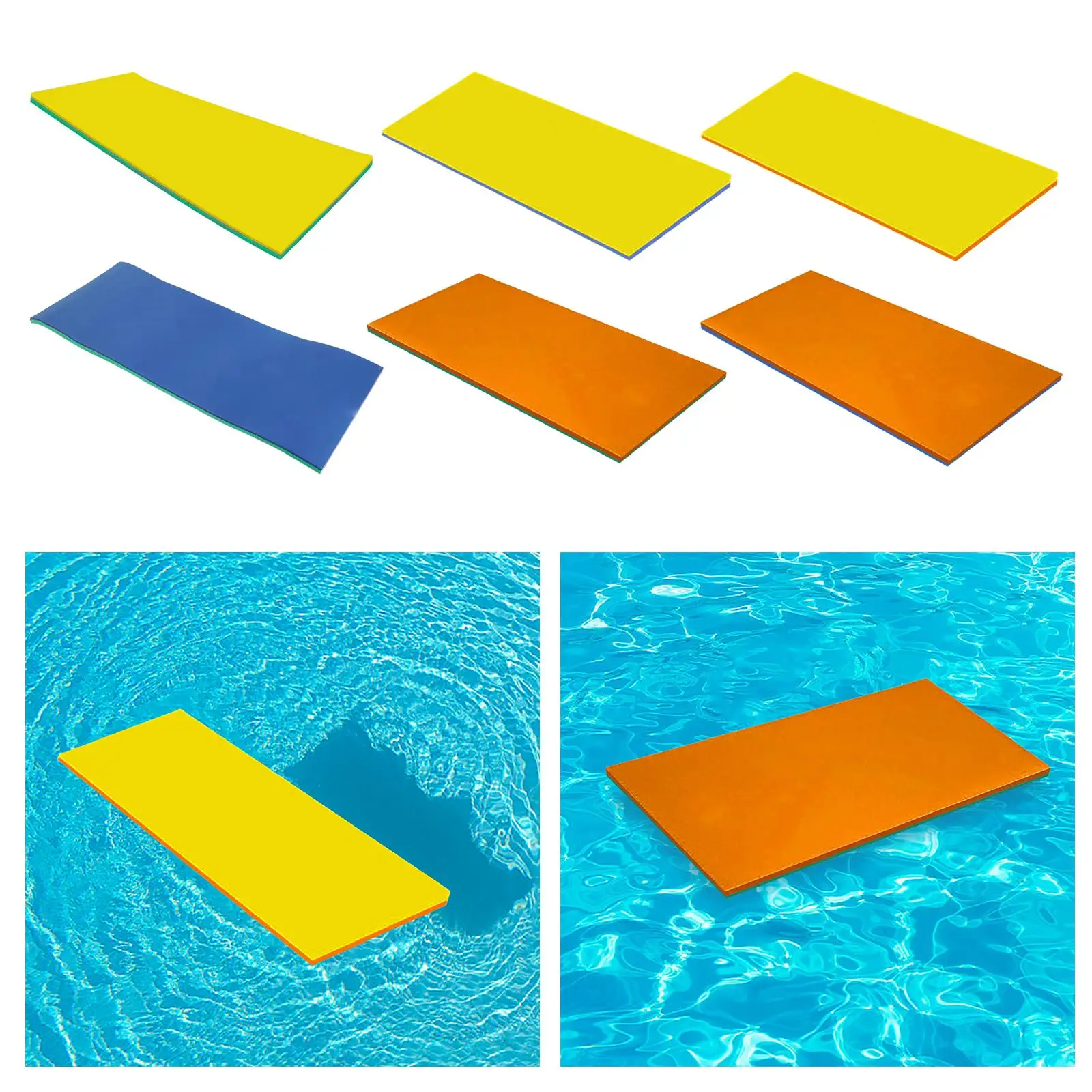 Water Float Mat Floats Mattress 2 Layer Float Raft Tear Resistant Unsinkable Blanket Floating Pad for Swimming Pool Boating