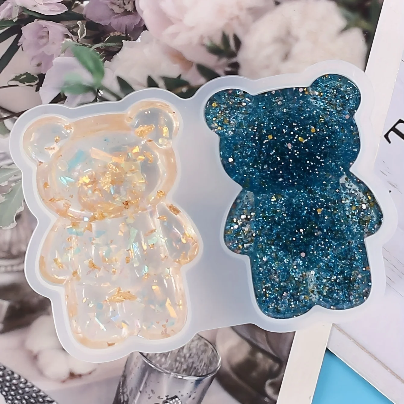 1pc/3pcs/5pcs bear shaped molds, used for making cartoon molds with two mini three-dimensional bears