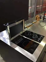 Built in lifting Range Hood With Induction Hob Combination Energy Saving Super Quiet Island kitchen Cooker Hood 2