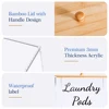 Laundry Pods Container Acrylic Washing Capsule Storage Box With Bamboo Lid Dryer Sheet Holder Laundry Room Organizer 3