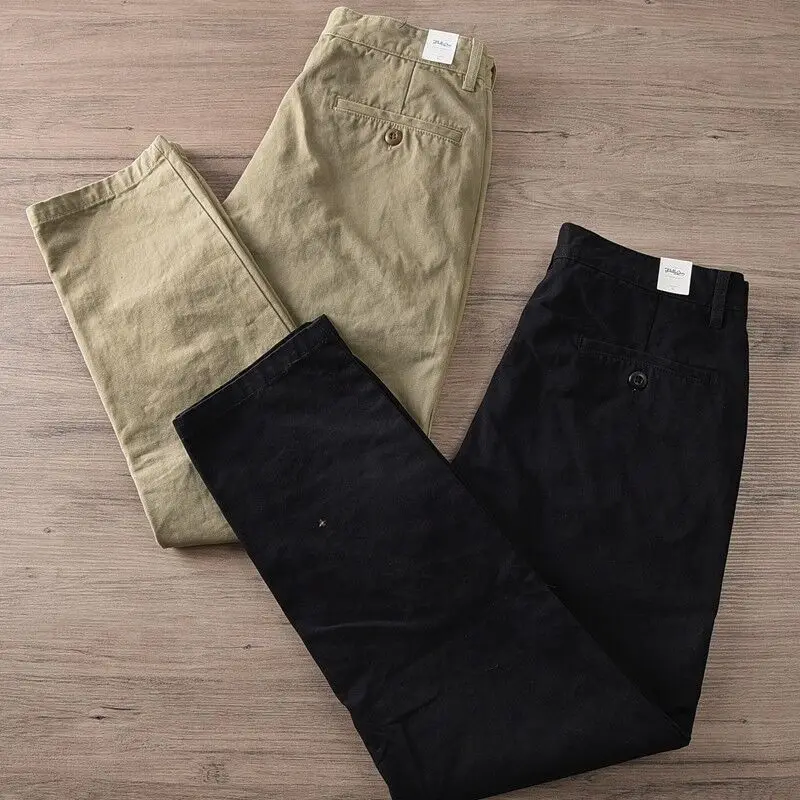 Loose Straight Leg Casual Pants Men's Summer Thin Workwear Trousers Wear-Resistant able Long Pants Youth Faion Sle