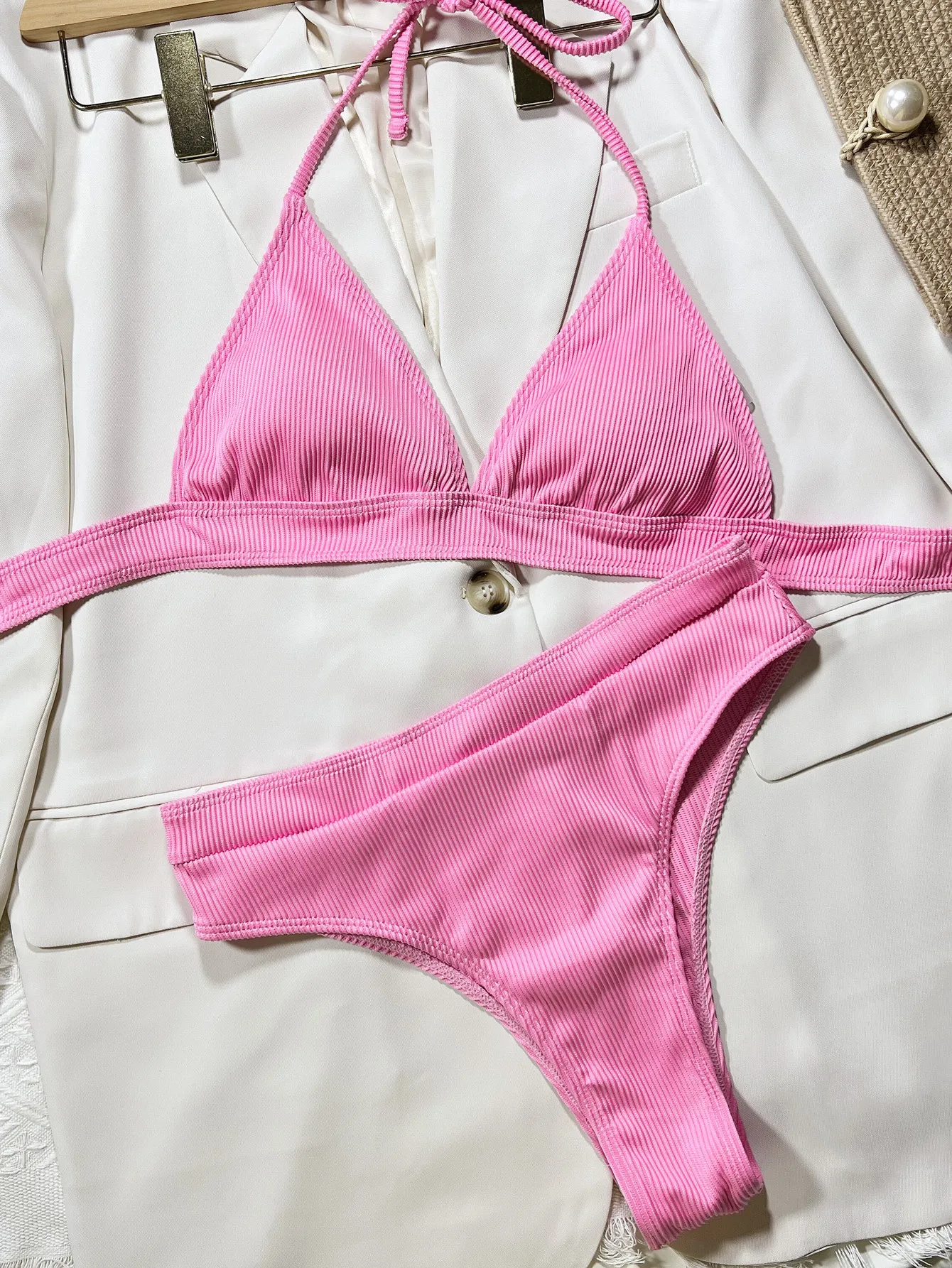 Solid Swimsuit Women Bathing Suit Bandeau Bikini Biquinis Feminino Swimwear Bikini Set Beachwear Sexy Bikinis