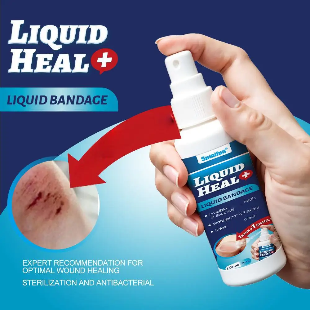 Liquid Band-Aid Waterproof First Aid Liquid Bandage Disinfecting Hemostasis Spray-on Film Wound Care Spray Protects Wounds
