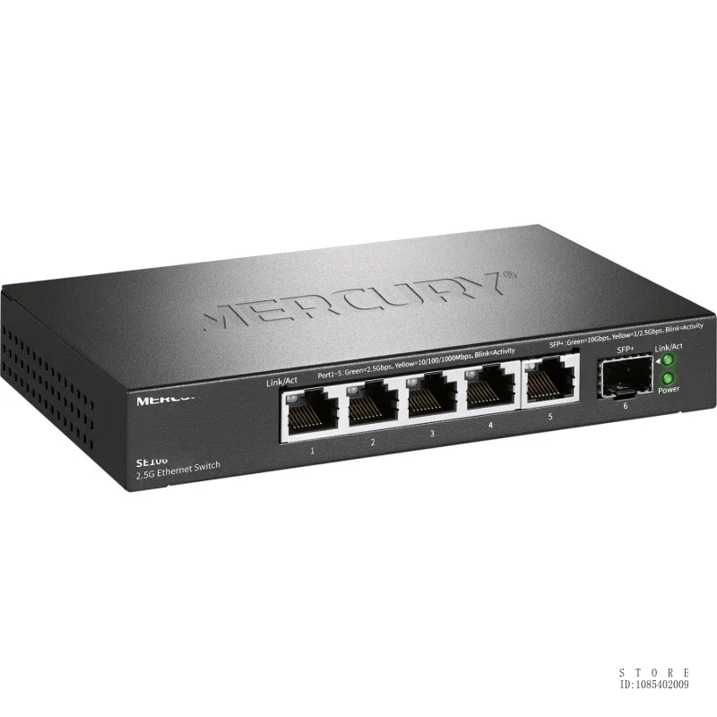 MERCURY 5 포트 2.5G 스위치, 2500mbps, 5 * 2.5GE + 1 * SFP + 포트, 네트워크 허브 및 스플리터, 플러그 앤 플레이, 10G SFP + 스위치, SE106