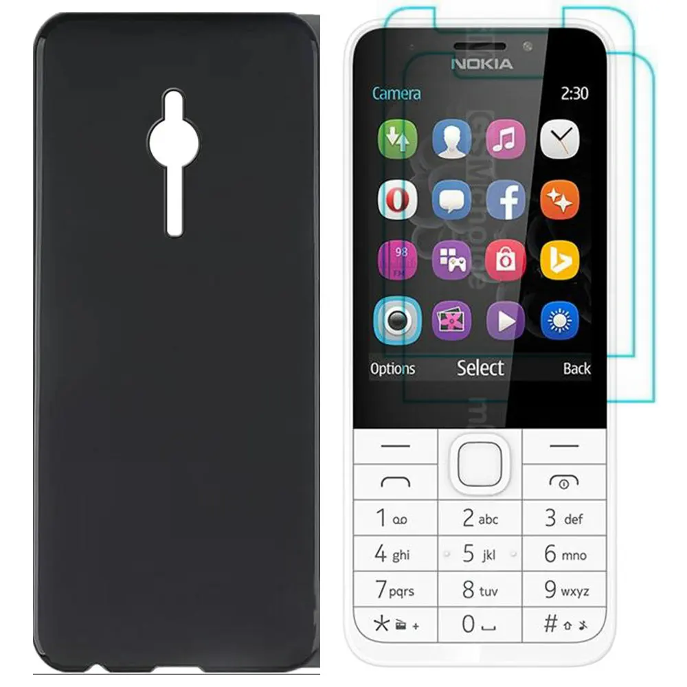 Pellicola Morbida 3 In 1 + Copertura In Silicone Per Nokia 215 225 4G 230 Custodia Morbida Idraulica Non Temperata Per Nokia 215 225 4G 230
