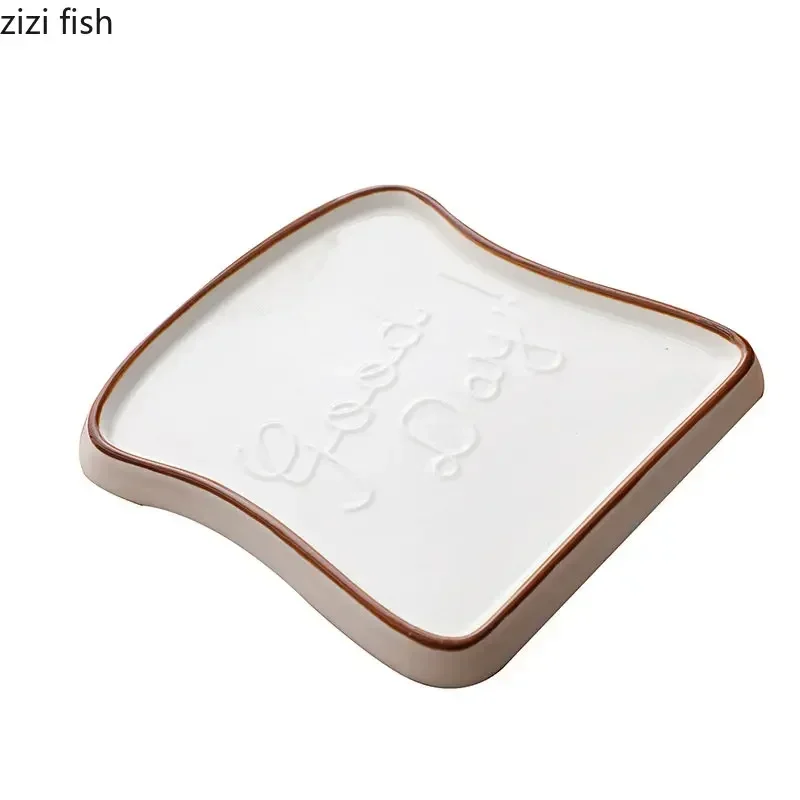 Ceramic Dinner Plate Creative Household Bread Plate Toast Dessert Plates Plates Cake Breakfast Tableware Ceramic