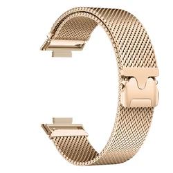 Milanese Magnetic Strap Metal Loop Bracelet Steel Band for huawei fit (Rose gold)