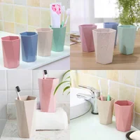 Lamgool Bathroom Plastic Mouthwash Cup Coffee Tea Water Mug Home Travel Simple Solid Color Toothbrush Holder Drinkware Cup 6