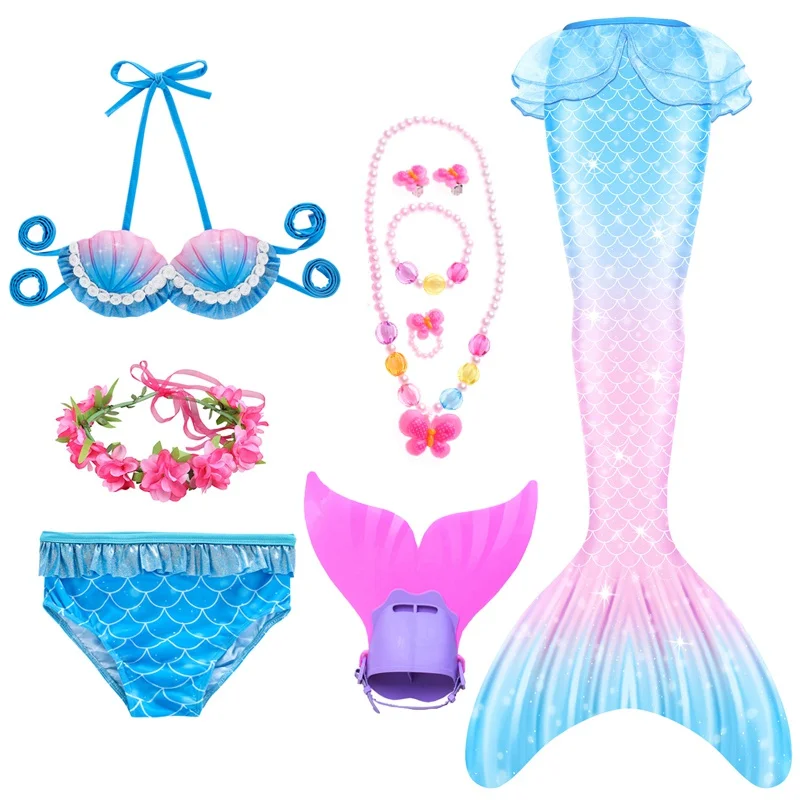 sexy halloween costumes for women Girls Swimsuits Mermaid Tail Cosplay Mermaid Costume Swimming With or No Monofin Kids Swimmable Children Swimwear Dress vampire costume women