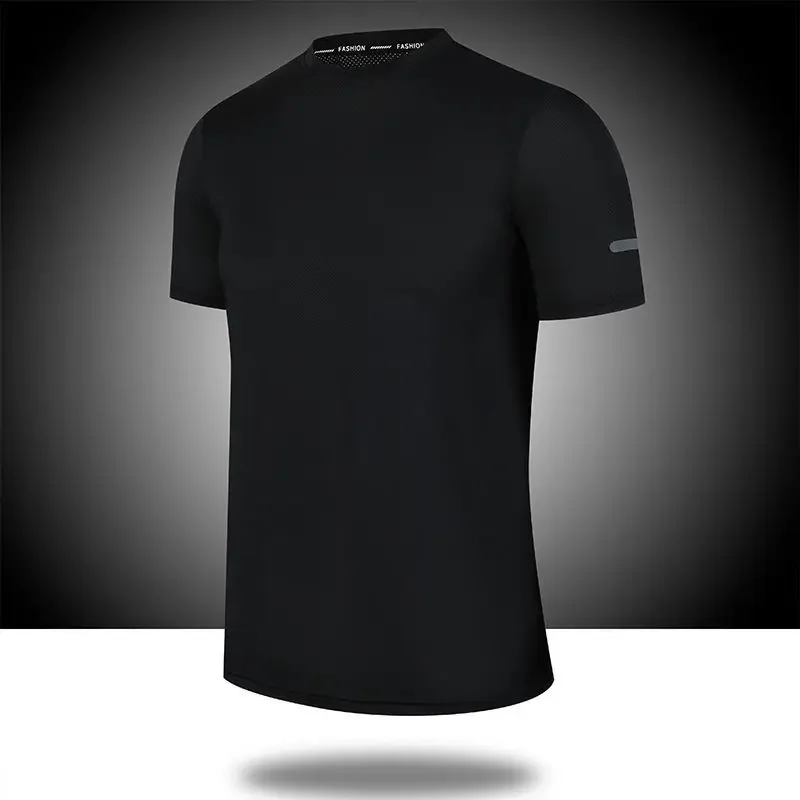 Men's Women's Quick Dry Short Sleeve Sports Fitness T-Shirt Breathable Training Top Reflective Sportswear Baseball Shirt