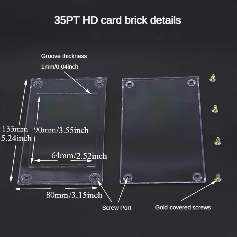 thumbnail image 2 of 35PT Acrylic Screw Holders For Baseball Sports Cards 30-Piece... 2 of 12