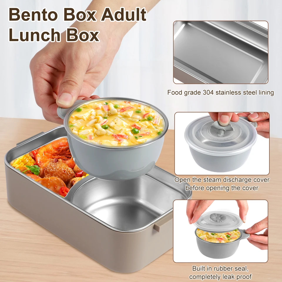 Qwinern Portapranzo Con Posate, Bento Box Porta Pranzo Con Posate - Foto 10