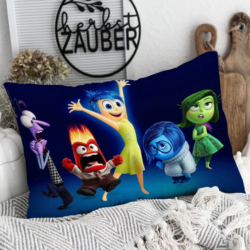 thumbnail image 1 of Funda de almohada con estampado de dibujos animados de Disney Inside Out 2, funda de almohada Kawaii de alegría, tristeza y enojo, decoración de interiores para habitación de niños, regalos, 1 of 5