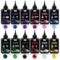 Vibrant 12 - Color Odorless Transparent UV Resin Crafting Kit (Full 12 - Color Set)