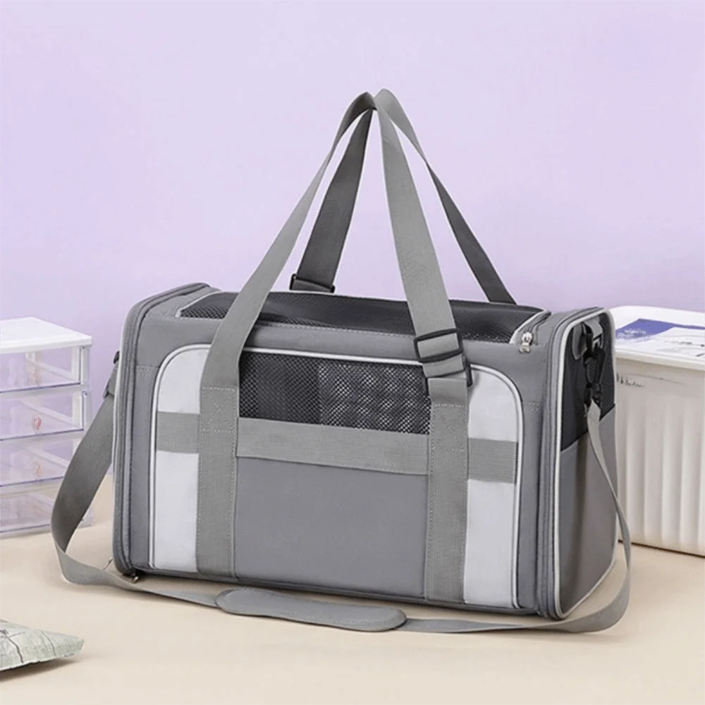 Dogs Outdoor Carrier Large Capacity Pet Carrying Bag Foldable Side Ventilated Pet Travel Bag Breathable Pet Shoulder Bag Travel